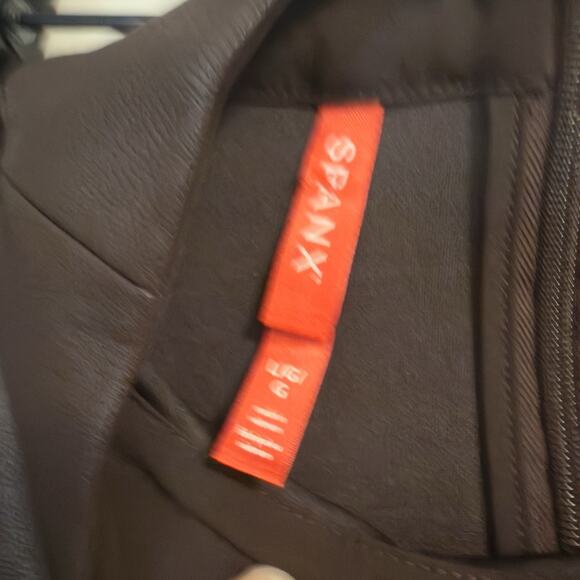 NEW Spanx | Faux Leather Bodysuit, size L Mock Neck Chocolate Brown - Picture 8 of 16